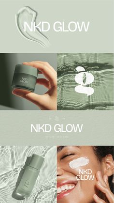 an advertisement for a skin care product with the words n kd glow on it