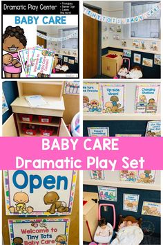 the baby care dramatic play set is open and ready to be played by children with special needs