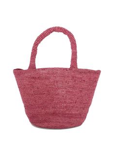 Manebi"Summer Medium" handbag100% rafia34x20x18 cm Eco-friendly Straw Bag For Shopping With Top Carry Handle, Chic Summer Crochet Bag With Top Handle, Chic Crochet Bag With Top Handle For Summer, Chic Crochet Top Handle Bag For Summer, Chic Summer Crochet Top Handle Bag, Pink Top Handle Straw Bag For Beach, Straw Bucket Bag For Daily Use, Casual Bucket Bag With Top Carry Handle For Beach, Top Handle Beach Bag With Braided Handles For Shopping