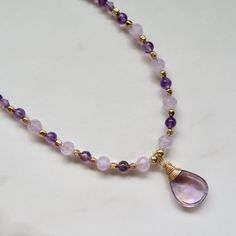 Lavender Purple Amethyst Gemstone Beaded Necklace, Gold Chain, Handmade Maui Jewelry, Elegant Fashion, Mother's Day Gift for Her, Gemstones - Etsy Necklace Gold Chain, Fashion Christmas, Jewelry Elegant, Gemstone Beaded Necklace, Christmas Gift For Her, Lavender Purple, Christmas Gifts For Her, Amethyst Gemstone, Purple Amethyst