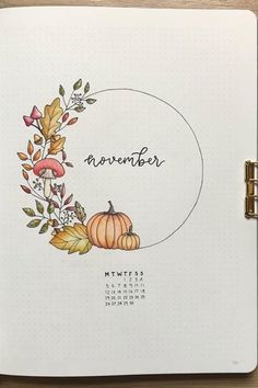 If you need some layout ideas to start off your new theme this Novemeber, check out these bullet journal monthly cover ideas to get inspiration from! #bujocover #bujoideas #novemberbujo #bulletjournal #bujoinspiration Monthly Cover Ideas, Bullet Journel, Bujo Planner, Illustration Simple