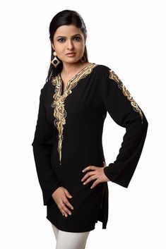 Women's black Tunic/Embroidered tunic/Black Crepe Tunic, Women's long Sleeve Boho Shirts, Embroidered Peasant Top, Women's Plus Size clothing Tunic Made From crepe Mandarin collar neck Style: Embroidery Sleeve: Long sleeve Machine Washable. If You like our products kindly check our shop for more beautiful products https://www.etsy.com/in-en/shop/Ajaijayastyle Elegant Black Abaya With Floral Embroidery, Black Long Sleeve Abaya With Floral Embroidery, Black Abaya With Floral Embroidery, Black Long Sleeve Kaftan For Eid, Embroidered Sleeves Kaftan For Eid, Traditional Black Tunic Dress, Traditional Black Abaya With Floral Embroidery, Traditional Black V-neck Abaya, Traditional Long Sleeve Tunic With Embroidered Sleeves