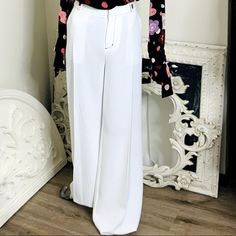 Gibson Latimer White Wide Leg Trousers Pants Nwt Fabulous Off White Dress Palazzo Pants... Detailed Stitching Along The Waistband Button Detail At The Waist Side Pockets Back Pockets With Detailed Stitching Front Zipper Inseam 31" Leg Width 13" 11" Rise The Vibe Is Work, Cocktail, Evening, 9 To After 5, Classy, Sophisticated, Minimal, Boss, Secretary Chic White Wide Leg Pants For Office, Elegant White Wide Leg Dress Pants, White Full-length Formal Pants, White Full Length Formal Pants, Formal White Full-length Pants, White Wide-leg Dress Pants For Office, Chic White Wide Leg Pants For Work, White High Waist Wide Leg Work Pants, White Full-length Wide Leg Office Pants