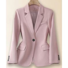 Refined Blazer With Flap Pockets And A Single Button Closure On The Front. Pink Xl Single Button Closure New Without Tags Offers Welcome Solid Blazer With Pockets For Office Wear, Long Sleeve Office Blazer With Pockets, Long Sleeve Blazer With Pockets For Office, Classic Pink Outerwear For Work, Notched Outerwear With Pockets For Business Casual, Notched Blazer With Pockets For Office, Office Blazer With Notched Lapel And Pockets, Office Blazer With Notched Shape And Pockets, Office Notched Blazer With Pockets