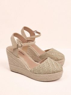 Apricot Vacation Collar   Plain Court Wedges Embellished   Women Shoes Thick Sole Shoes, Women Wedges, Sole Shoes, Womens Wedges, Summer Vacation, Wedge Heels, Wedges, Pumps, Women Shoes