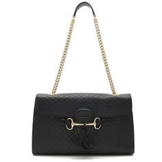 Gucci Micro Guccisima Emily Shoulder Bag Leather Black W29.5cm H18cm D7cm Shoulder Length Approx. 60cm (Not Adjustable) Designer Office Bags With Horsebit Detail, Luxury Office Bags With Horsebit Detail, Luxury Horsebit Office Bag, Gucci Shoulder Bag With Horsebit Detail For Business, Designer Shoulder Bag With Horsebit Detail For Business, Luxury Bags With Horsebit Detail, Elegant Rectangular Shoulder Bag With Horsebit Detail, Chic Horsebit Shoulder Bag, Designer Bag With Horsebit Detail