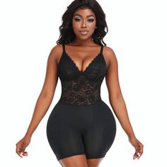 Indulge in sensual elegance with our Sexy Lace Slimming Bodysuit, the epitome of sophistication and allure. Crafted from luxurious lace, this bodysuit is designed to accentuate your curves while offering a sleek, slimming effect. Featuring intricate lace detailing, the bodysuit exudes femininity and allure, leaving a lasting impression. The plunging neckline adds a touch of allure, drawing attention to your décolletage, while the slimming silhouette enhances your natural contours, creating a mes Slim Bodysuit, Perfect Peach, Corset Shapewear, Hip Pads, Shapewear Bodysuit, Lace Corset, Sleeveless Bodysuit, Lace Design, Women Lace