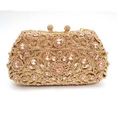 Read before you buy : All our evening bags are handmade, not by machines. Our photo are took by really product, and reflect the real item. There might be minor color difference between the photo on website and the bags you received ,due to monitor resolution &aspect ratio. As our evening bags are 100% handmade .If  a few diamond are dropped the clutch which is normal ,and is not the quality problem. We offer the matching diamond , you could use the E6000, G-S HYPO or other strong glue t Rose Gold Clutch, Gold Clutch Purse, Crystal Purse, Bridal Purse, Vintage Evening Bags, Luxury Clutch, Crystal Clutch, Gold Clutch, Bridal Clutch