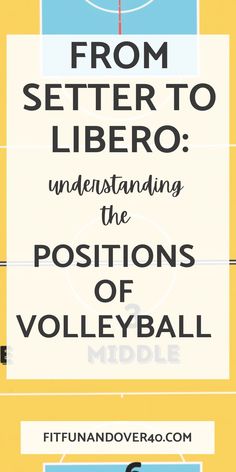 a poster with the words from setter to libero, understanding the positions of volleyball