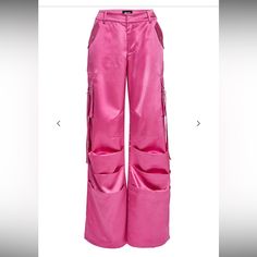 Seroya Satin Pants. Loose Fitting With Side Pockets. Worn Once. Satin Pants, Pants Loose, Pants Color, Pant Jumpsuit, Loose Fitting, Pants For Women, Satin, Pants, Pink