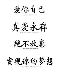 some chinese characters are written in different languages