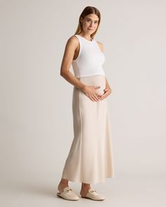 The Washable Stretch Silk Maternity Skirt offers elegance and comfort for expectant mothers. Crafted from luxurious stretch silk, it provides a flattering fit that adapts to your growing bump. Easy to care for and perfect for both casual and formal occasions, this skirt combines style with practicality. Maternity Skirt, Teacher Outfits, Formal Occasion, Womens Skirt, Silk