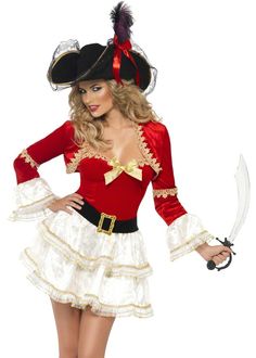 a woman dressed in a pirate costume