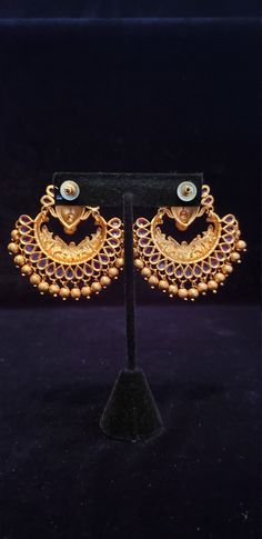 "Handmade Indian Temple Jewelry, best to wear it for traditional ceremonies or Indian wedding. This bridal jewelry has ethnic finish. It has very small Cubic Zircon stones. It is a Bollywood style one gram jewelry These Jhumka Earrings set have an excellent finish and gives out an exquisite sense of style. If you are looking for an amazing Fashion Jewelry set for special occasions such as Anniversary, Engagement, Party, Wedding or for gifting, then your search ends here.. Earring Length: 2.0\", Bollywood Bridal Earrings With Intricate Design For Ceremonial, Festive Ceremonial Bridal Earrings With Intricate Design, Elegant Jhumkas For Ceremonial Festivals, Ceremonial Meenakari Temple Jewelry Bridal Earrings, Bollywood Style Ceremonial Jhumkas With Intricate Design, Bollywood Style Jhumkas With Intricate Design For Ceremonial Occasions, Temple Jewelry Danglers For Diwali Weddings, Ceremonial Meenakari Bridal Earrings For Diwali, Meenakari Bridal Earrings For Ceremonial Diwali