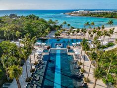 an aerial view of the pool and beach area at four seasons resort, st maarte