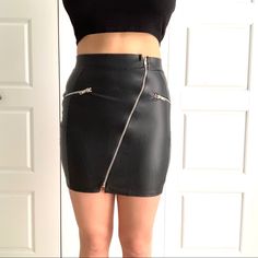 Nwt, Has A Bit Of Stretch. Large Zipper Unzips And That’s How The Skirt Is Put On/Off. I’m 5’3” And My Waist Is About 26.5” And Hips About 34.5”. It Is A Bit Tight On Me. Tags Vegan Pleather Edgy Punk Fall Club Skirt With Zipper Closure, Edgy Fitted Mini Skirt With Zipper Closure, Edgy Fall Skirt With Zipper Closure, Edgy Zipper Mini Skirt For Club, Trendy Mini Skirt With Zipper Closure For Club, Edgy Mini Skirt With Zipper For Club, Edgy Club Mini Skirt With Zipper Closure, Spring Club Mini Skirt With Zipper Closure, Fitted Mini Skirt With Zipper For Club