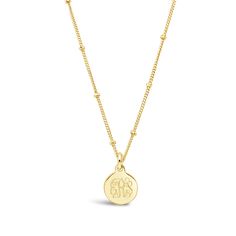 A classic monogram necklace is a must have for every woman's jewelry box! For a traditional monogram, the initial of the last name appears in the middle and is slightly larger. Please enter initials in the exact order that you want them to appear. For example, if your initials were FML, you would type FLM. Elegant Monogram Charm Necklaces For Everyday, Elegant Monogram Charm Necklace For Everyday, Elegant Everyday Monogram Charm Necklace, Classic Personalized Medallion Jewelry, Classic Yellow Gold Initial Necklace, Classic Round Pendant Jewelry With Initials, Elegant Engraved Nameplate Initial Necklace, Classic Initials Name Necklace For Anniversary, Classic Gold Jewelry With Initials