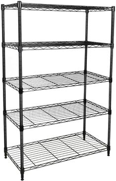 three tiered shelving unit with four shelves