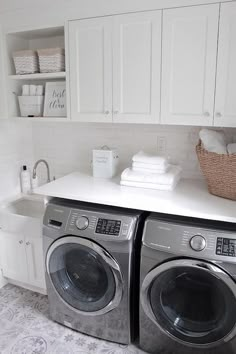 the laundry room is clean and ready to be used for cleaning purposes, but it doesn't have much space