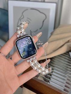 Plateado  Collar  Aleaciones de aluminio  Accesorios De Reloj Embellished Diy Eyelash Extensions, Ultra Series, Diamond Decorations, Apple Watch Ultra, Watch Ultra, Pearl Design, Watch Accessories, Fancy Jewelry, Apple Watch Strap