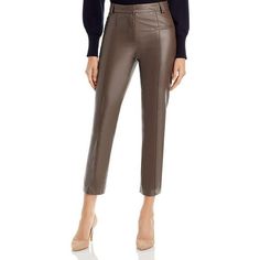 Manufacturer: Fabiana Filippi Style Type: Skinny Pants Collection: Fabiana Filippi Sleeve Length: Material: 60% Polyester/40% Polyurethane Fabric Type: Faux Leather Specialty: Solid Sku: BH5561565 Size: XS.  Color: Brown.  Gender: female.  Age Group: adult. High Waist Jeggings, Trousers Women Wide Leg, Pants Collection, Loose Trousers, Brown Outfit, Faux Leather Pants, Drawstring Pants, Leather Leggings, Trouser Pants