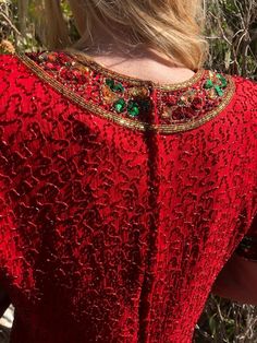 "Adrianna Papell Beaded top,Large,Sequined top, Red,Green,gold,Evening Top,formal,Papell Boutique Gorgeous Red sequin top by Papell Boutique Excellent condition no missing beads noted Measures 38\" Bust 36\" waist 40\" hips Length 26\" NK248F4 Adrianna Papell Beaded top,Large,Sequined top, Red,Green,gold,Evening Top,formal,Papell Boutique" Glamorous Red Sequin Top, Christmas Sequin Top For Festive Occasions, Glamorous Embroidered Evening Tops, Glamorous Embroidered Tops For Evening, Elegant Embellished Holiday Blouse, Glamorous Embroidered Party Tops, Red Evening Tops For Party Season, Elegant Sequin Tops For Celebrations, Red Tops For Evening And Party Season