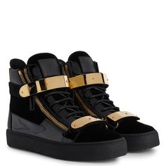 Velvet mid-top sneaker with plate Luxury Men's Nylon Sneakers, Zanotti Sneakers, Givenchy Tshirt, Louboutin Bags, Giuseppe Zanotti Sneakers, Men's High Top Sneakers, Mid Top Sneakers, Italian Shoes, Leather High Tops