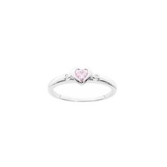 a heart shaped pink diamond ring on a white background