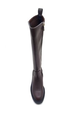 A stretchy back panel keeps you comfortable in a round-toe boot that's built on a rubber sole for added durability. 1 1/8" heel Synthetic upper and lining/rubber sole Imported Knee-high Boots With Rubber Sole For Fall, Fitted Knee-high Boots With Removable Insole, Rounded Toe Boots, Kenneth Cole Reaction, Nordstrom Store, Kenneth Cole, Nordstrom Rack, Rubber Sole, Womens Boots