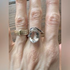 Sterling Silver Sizable: Yes Oval Cut Nwot Cocktail / Engagement Alternative Ring Offers Welcome Alternative Ring, Quarts Crystal, 5 Rings, Crystal Ring, Crystal Rings, Womens Jewelry Rings, Oval Cut, Size 7, Women Jewelry