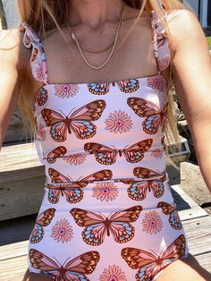 Butterfly Swimsuit, Cute One Piece Swimsuits, Play All Day, Reversible Top, Cute Swimsuits, Secret Sale, Sandy Beaches, Womens Swim, One Piece Swimsuit