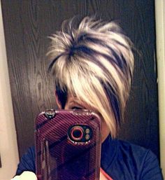 Fun-n-funky do's                                                                                                                                                                                 More Kort Pixie, Hair Color Unique, Sassy Hair, Hair Styles 2017, Short Hair Color, Short Pixie Haircuts, Hairstyles Long, Hairstyles Medium, Older Women Hairstyles