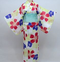 Yukata; This Japanese cotton kimono yukata features wave on a white background. Wear this beautiful robe on summer day or hang it as a display to admire daily. Item: Yukata Cotton Kimono / Obi belt is not included. No.ktm224 Size: US  M-L   /  Length  64.9 inch (165cm) , Width 26.7 inch (68cm). If you are 155cm - 167cm tall, This yukata would fit well, Condition: NEW. Please check the photos. Need a Obi Sash? Find it here: https://www.etsy.com/shop/KimonoFujiyamarock?ref=seller-platform-mcnav&se White Floral Kimono For Vacation, White Floral Print Kimono For Vacation, Traditional White Kimono For The Beach, Traditional White Kimono For Summer, Traditional White Summer Kimono, Traditional White Floral Print Kimono, Traditional White Floral Kimono, White Kimono For Spring Tea Ceremony, White Kimono For Tea Ceremony In Spring