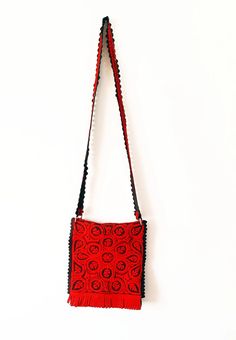 "Felt bag for women, Handbag for women handmade, tote bag for women, woven bag women, boho bag for women, Shoulder bag for women Size: 11.8 inc x 9.8 inch (30 x 25) cm /  48 inch (122 cm) (plus hanger!) Hand-embroidered small felt haversack (\"tarisznya\") with Hungarian folk floral motives. Authentic \"Matyo\" style embroidery (Matyo needlework is the trademark of one of the most important folk regions of Hungary, Mezökövesd) Ideal gift for weddings, decorating your home, or as handmade birthda Floral Motives, Folk Floral, Handmade Tote Bag, Felted Handbags, Wool Bags, Handmade Birthday Gifts, Handmade Tote, Handbag For Women, Women Shoulder Bag