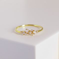 14k Solid Gold Dainty Cluster Ring, Unique Wedding Band Gold, Cute Promise Ring, Delicate Bridal Ring, Special Design Real Gold Ring For Her, 14k Solid Gold Promise Ring, Engagement Rings For Women, Love Ring For Her, Wedding Gift, Minimalist Bridesmaid Gift, Stackable Rings For Bride Gift, Best Price, Affordable Luxury, 14k Real Solid Gold, Free Fast Delivery Details: Made to Order Gold Kt: 14K (also available in 10K and 18K) Available Gold Color: Rose Gold, Yellow Gold, White Gold Gemstones: A Gold Cluster Birthstone Ring For Wedding, Gold Stackable Cubic Zirconia Wedding Rings, Gold Cubic Zirconia Stackable Wedding Rings, Gold Cubic Zirconia Stackable Rings For Wedding, Gold Wedding Crystal Ring, Gold Cluster Diamond Promise Ring, Elegant Gold Cluster Birthstone Ring, Dainty White Gold Cluster Ring For Wedding, Delicate Gold Crystal Anniversary Ring