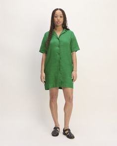 Casual Button-up Shirt Dress For Day Out, Casual Button-up Shirt Dress With Rolled Sleeves, Spring Shirt Dress With Collared Neckline And Pockets, Casual Spring Mini Dress With Collared Neckline, Mini Shirt Dress With Pockets For Daywear, Casual Dresses With Button Cuffs In Relaxed Fit, Spring Shirt Dress With Placket, Knee-length Shirt Dress With Placket For Summer, Casual Collared Mini Dress For Work