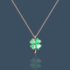 Leave Necklace, Shamrock Necklace, Luck Necklace, Good Luck Necklace, Four Leaf Clover Necklace, Necklace Flower, Clover Necklace, Necklace Green, Classy Jewelry