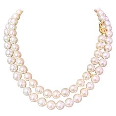 Mikimoto Estate Akoya Pearl Necklace 34" 18k Gold 9.5 mm Certified $126,000 M126000 Estate Mikimoto 87 Pearls LARGE 9.5 mm 34 Inches 18 KT Yellow Gold Clasp TRUSTED SELLER SINCE 2002 PLEASE REVIEW OUR 100% POSITIVE FEEDBACKS FROM OUR HAPPY CLIENTS PLEASE SEE ATTACHED MIKIMOTO CERTIFICATE AND APPRAISAL FOR DETAILS Mikimoto New York 730 Fifth Avenue New York, NY 10019 FREE PRIORITY SHIPPING DETAILS Stone: Fine Quality Japanese Akoya Pearl Pearl Shape: Round Pearl Color: Pink/White Surface: Clean L Fifth Avenue New York, Evening Necklace, Akoya Pearl Necklace, Mikimoto Pearls, Happy Clients, Akoya Pearls, Estate Jewelry, Vintage Necklace, Beautiful Jewelry