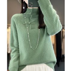 Wool Knitted Basic Sweater Half-high Collar Pullover This is Asia Size, 1cm=0.394inch, 1inch=2.54cm  S: bust: 94 cm,   length: 57 cm,   sleeve: 63 cmM: bust: 96 cm,   length: 58 cm,   sleeve: 64 cm  L: bust: 100 cm,  length: 59 cm,  sleeve: 65 cm   XL: bust: 104 cm,   length: 60 cm,   sleeve: 66 cm  XXL: bust: 106 cm,   length: 61 cm,   sleeve: 67 cm     Note:(manual measurement, there may be 1-3 cm error thank you for your understanding.) And due to different display and different batch of prod Green Knit Top For Winter Layering, Elegant Knitted Winter Sweater, Green Long Sleeve Knit Top For Winter, Elegant Long Sleeve Knit Top For Winter, Green Fine Knit Winter Sweater, Green Fine Knit Sweater For Winter, Elegant Green Winter Sweater, Elegant Knitted Long Sleeve Sweater, Elegant Soft Knit Top For Winter