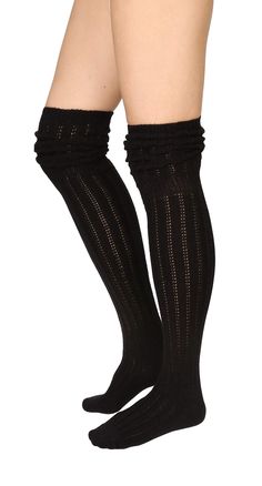 PRICES MAY VARY. SLOUCH TOP OVER THE KNEE SOCKS - Since the top of the socks can be rolled down to your knees, you can use these features to create two styles. . You can match long boots or ankle boots and layered on leggings or skinny jeans. If you choose these socks, you are already a smart dresser - Slouch Comfortable Knit Socks. PACKAGE INCLUDE - 1 Pairs over knee socks (BLACK) MATERIAL -approximately Acrylic 85% Spandex 10% Poly / Wool / Nylon 5% Please wash them by hand in cool water and m Boots And Socks, Socks Package, Knit Boot Socks, Knit Boot, Over Knee Socks, Knit Boots, Over The Knee Socks, Knee Socks, Long Boots