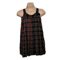 Red And Black Plaid Sleeveless Dress With Scoop Neck. This Beautiful Dress Is Fully Lined And Is Perfect For Any Season. Looks Great With Tall Boots, Loafers Or Pumps. New, Never Worn. Approximate Measurements For Small: Pit To Pit 19", Length: 28" Approximate Measurements For Medium: Pit To Pit: 20", Length: 28" Approximate Measurements For Large: Pit To Pit: 22", Length: 28" Red Sleeveless Cotton Sundress, Sleeveless Plaid Tank Top For Summer, Plaid Sleeveless Tank Top For Spring, Plaid Sleeveless Sundress For The Beach, Plaid Sleeveless Sundress For Beach, Lined Sleeveless Sundress, Casual Red Sleeveless Sundress, Casual Red Sleeveless Mini Dress, Sleeveless Cotton Mini Dress In Plaid