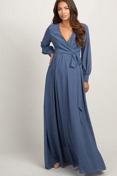 Blue Chiffon Long Sleeve Pleated Maternity Maxi Dress Outer Chiffon, Real Outfits, Chiffon Maternity Dress, Maternity Sewing, Blue Maternity Dress, Perth Wedding, Fitted Maternity Dress, Maternity Bridesmaid Dresses, Shower Dress