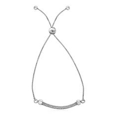 A beautiful, spring-like curve adds drama to this simple adjustable sterling silver bracelet. Bracelet closes with a drawstring clasp. Bracelet Information Chain Type Adjustable Clasp Type Draw String Clasp Approximate Weight 3.7 gram(s) Rhodium Polish Yes Avaliable Sizes 9.25' Metal 925 Sterling Silver Minimalist Silver Chain Bracelet With Adjustable Length, Silver Adjustable Bracelets For Everyday Wear, Minimalist Silver Bracelet With Adjustable Length, Modern Adjustable Silver Diamond Bracelet, Modern Jewelry With Adjustable Band, Everyday Silver Jewelry With Adjustable Length, Silver Minimalist Bracelet With Adjustable Clasp, Minimalist Silver Bracelet With Adjustable Clasp, Elegant Silver Jewelry With Sliding Knot