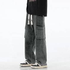 SPECIFICATIONS Autumn New Men Cargo Jeans Baggy American High Street Y2K Multi-pocket Youth Overalls Fashion Streetwear Vintage Wide Leg Pants Brand Name: BLEASENDY Closure Type: Elastic Waist Applicable Scene: Daily Fabric Type: Stripe Applicable Season: Four Seasons Style: chic Origin: Mainland China CN: Guangdong Ge Style Salopette, American Street Fashion, Overalls Fashion, Mens Work Pants, Carhartt Pants, Denim Decor, Rugged Look, Jeans Cargo, High Street Fashion