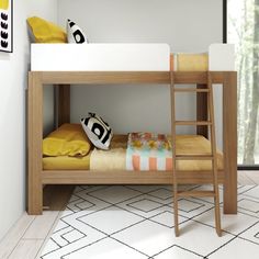 Mid-Century Modern Twin over Twin Bunk Bed – Max and Lily Wood Twin Bed, Solid Wood Bunk Beds, Modern Bunk Beds, Twin Over Twin Bunk Bed, Solid Wood Bed Frame, Bottom Bunk, Full Bunk Bed, Wood Bunk Beds, Twin Bunk Bed