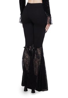 cuz you love the darkness. These pants have a velour construction, sheer floral lace bell bottoms, and a low waist fit. Love The Darkness, Lace Bell Bottoms, Velvet Bell Bottoms, Velvet Lace, Bell Bottom Pants, Bell Bottom, The Darkness, Low Waist, Dolls Kill