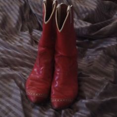 Truly Vintage Nocona Cowboy Boots From The Late 60s Early 70s. Their A Size 7 W, Wide Width. These Are Broken In , No Holes Or Breaks In The Leather. The Lady I Got Them From Had Several Pairs She Had Made To Match Her Outfits She Wore While Showing Her Horses. Ive Never Had Them Polished Or Had The Color Touched Up. I Wiped Em Down ,Inside And Out. Ready To Go To The Next Person. Pet Friendly Home Rockabilly, Pinup, Square Dancing, Cowgirl, Western, Vintage Red Boots For Fall, Red Pointed Toe Boots For Western-themed Events, Fitted Red Vintage Boots, Ladies Cowboy Boots, Her Outfits, Rockabilly Pinup, Square Dancing, Cowgirl Western, Cowboy Boots Women