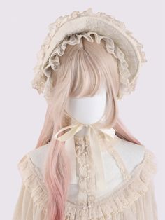 Step into a world of timeless elegance with our exquisite Lace-Trimmed Beige Bonnet. Crafted with meticulous attention to detail, this bonnet features delicate lace accents that add a touch of vintage charm to any ensemble. The soft beige hue complements a variety of outfits. Elegant Lace Bonnet With Lace Trim, Fitted Cream Bonnet With Lace Trim, Fitted Vintage Bonnet With Lace Trim, Elegant Cream Bonnet For Spring, Vintage Wedding Bonnet With Lace Trim, Vintage Cream Bonnet, Hat Drawing, Steampunk Fashion Female, Flowy Dress Long