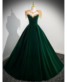 Get 10% off now! Buy simple dark green long velvet formal dress with gold beading shoulders at cheap price online. Free stable shipping and pro custom service since 2009. Prom Dress Dark Green, Prom Dress Dark, Velvet Formal Dress, Dark Green Velvet, Velvet Prom Dress, Beaded Neckline, Green Prom Dress, Beautiful Evening, Black Prom Dresses