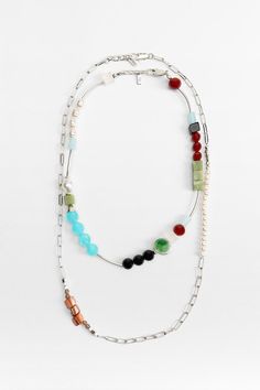 TWO PACK OF BEADED STONE NECKLACES - Silver | ZARA United States Multicolor Metal Beaded Necklaces For Party, Elegant Multicolor Metal Beaded Necklaces, Metal Double Strand Beaded Necklaces, Multicolor Metal Beaded Necklaces, Double Strand Metal Beaded Necklaces, Multicolor Beaded Metal Necklaces, Multicolor Necklaces With Silver Beads For Party, Multicolor Necklace With Silver Beads For Party, Zara Multicolor Jewelry As A Gift